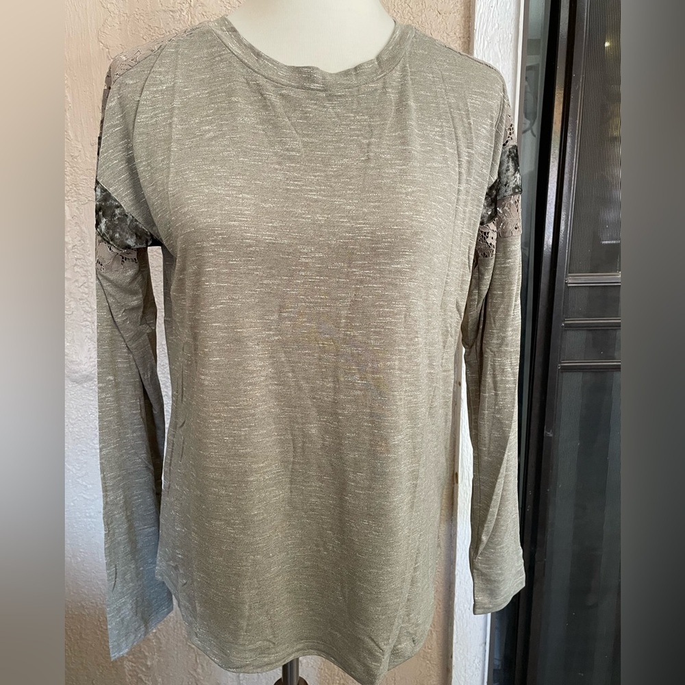 Lace & Velour Top